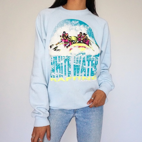 90s White Water Rafting Pullover Sweatshirt - Picture 3 of 4